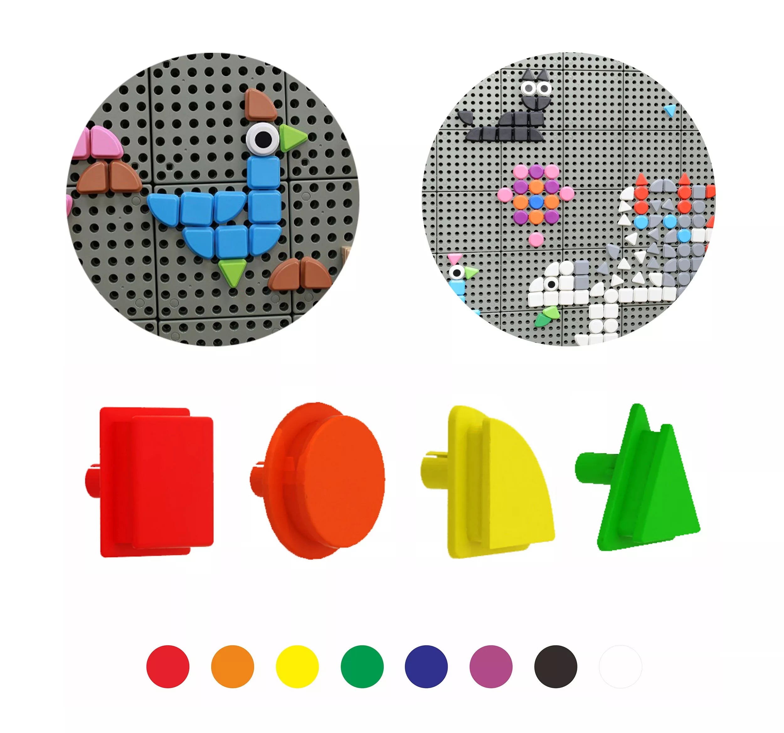 MASTERKIDZ 64 geometrinių formų kaiščių rinkinys STEM lentoms